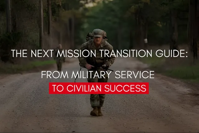A service member looking ahead toward a new civilian career path